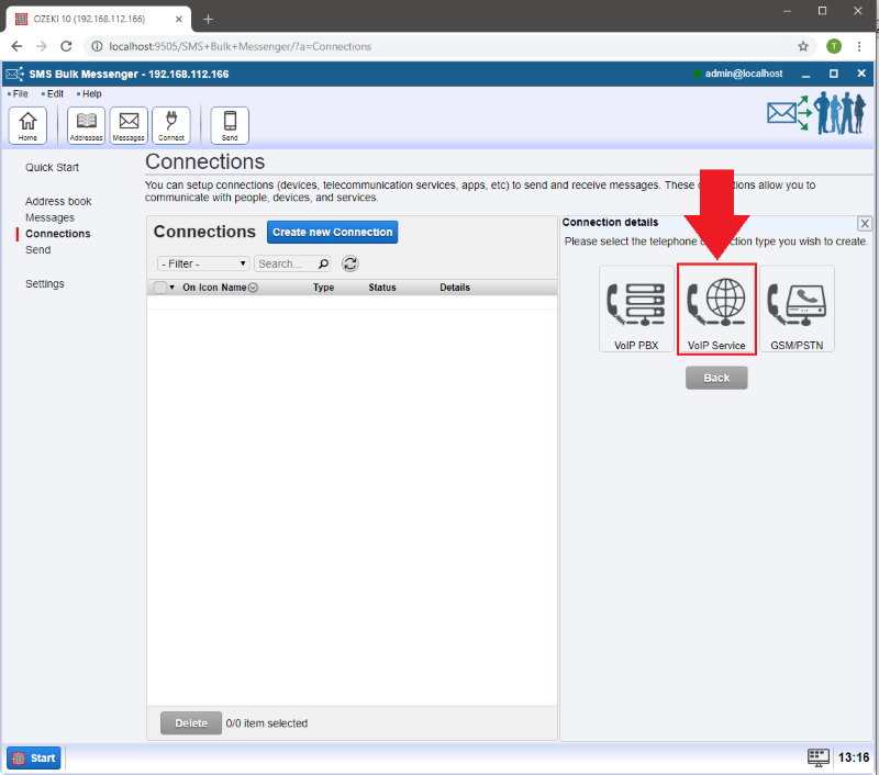 choose voip service connection