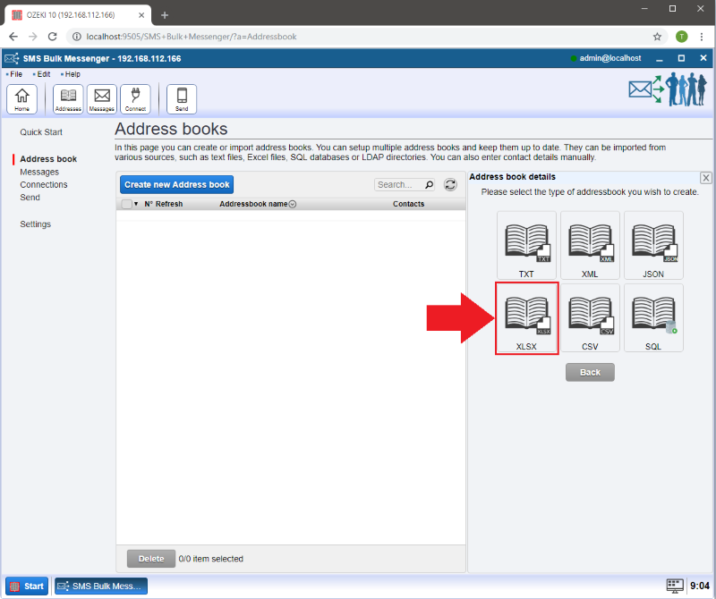 creating an xlsx address book