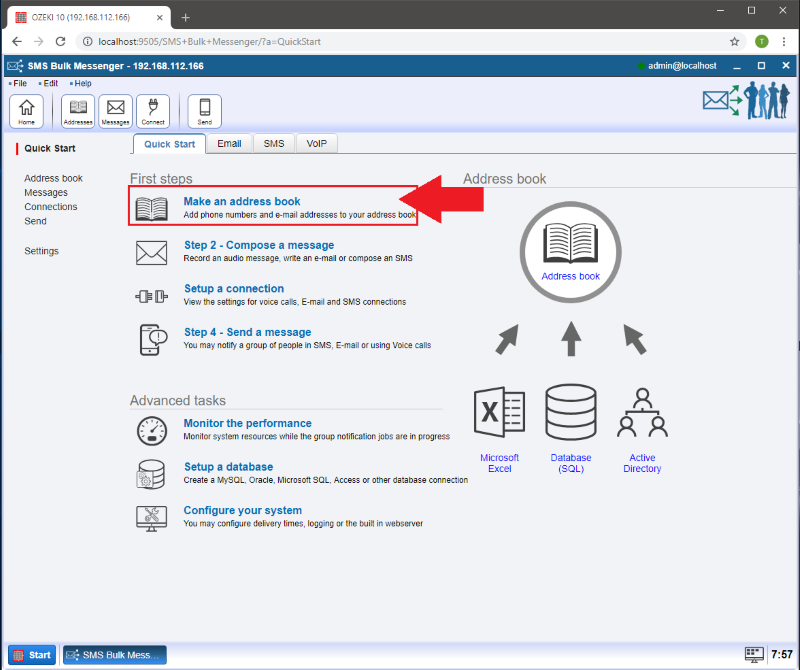 selecting make an address book