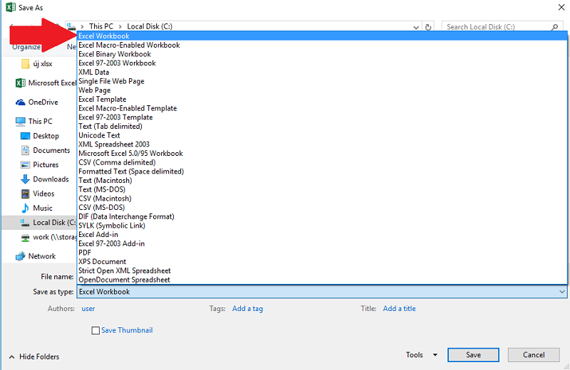 select format type