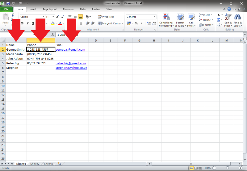 create an excel document